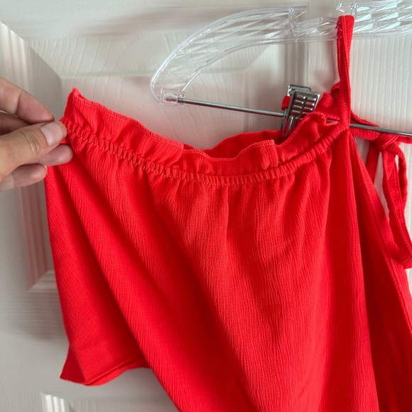 Salt and Jade Open Back Romper Coverup Size M Bright Orange - Picture 4 of 8